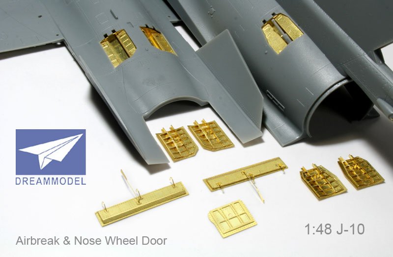 1/48 J-10 Airbreak & Nose Wheel Door Etching Parts for Trumpeter - Click Image to Close
