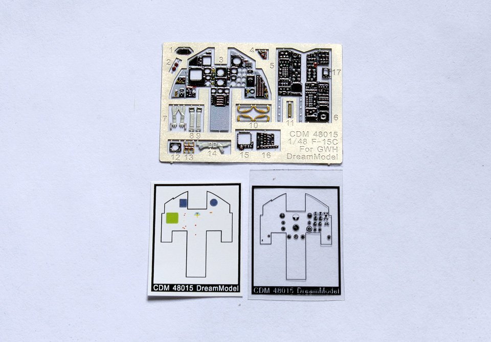 1/48 Cockpit Color Etching Parts for F-15C (GWH) - Click Image to Close