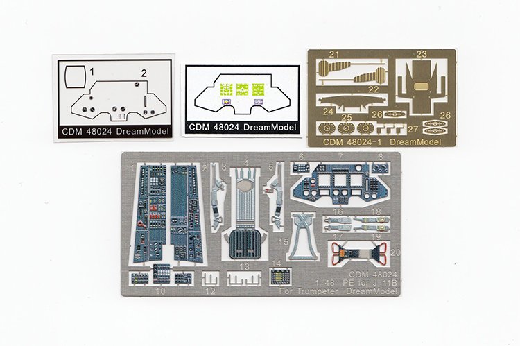 1/48 Cockpit Color Etching Parts for J-11B (Trumpeter) - Click Image to Close