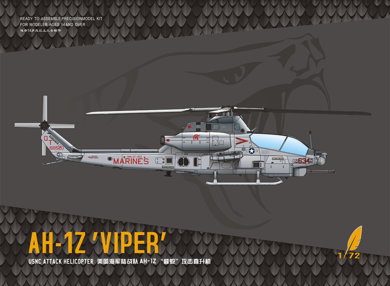 1/72 AH-1Z Viper, USMC Attack Helicopter - Click Image to Close