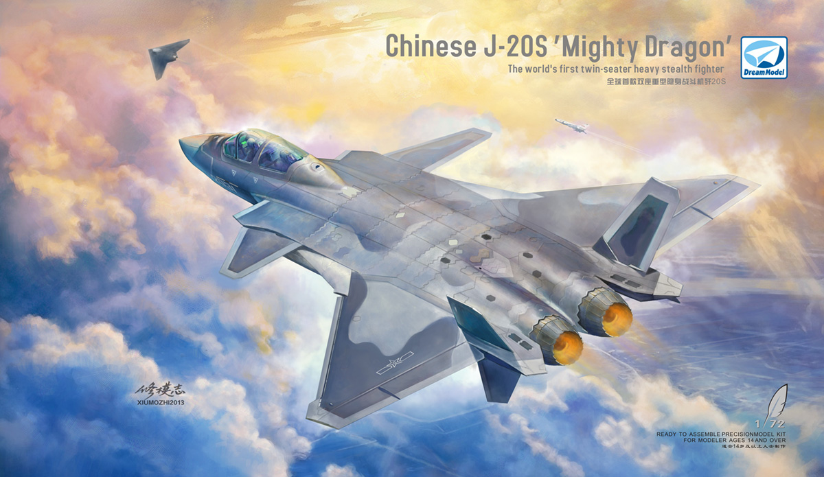 1/72 Chinese J-20 "Mighty Dragon" Two-Seater Stealth Fighter - Click Image to Close