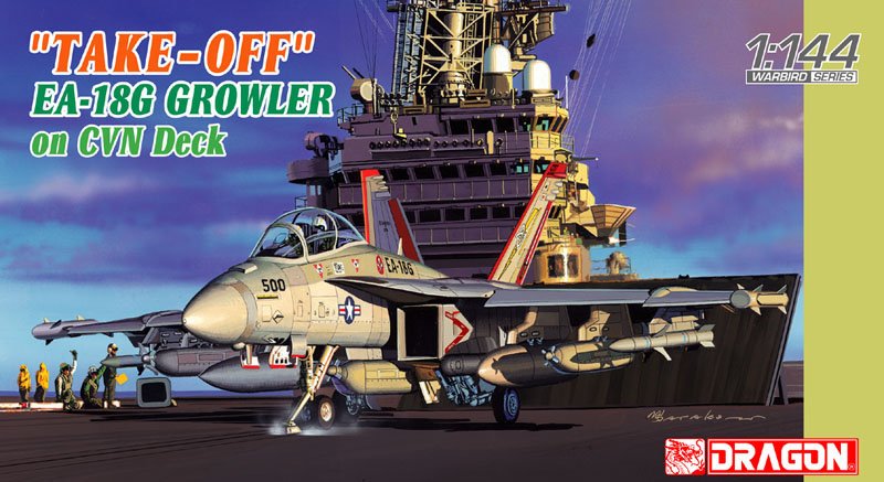 1/144 "Take-off" EA-18G Growler on CVN Deck - Click Image to Close