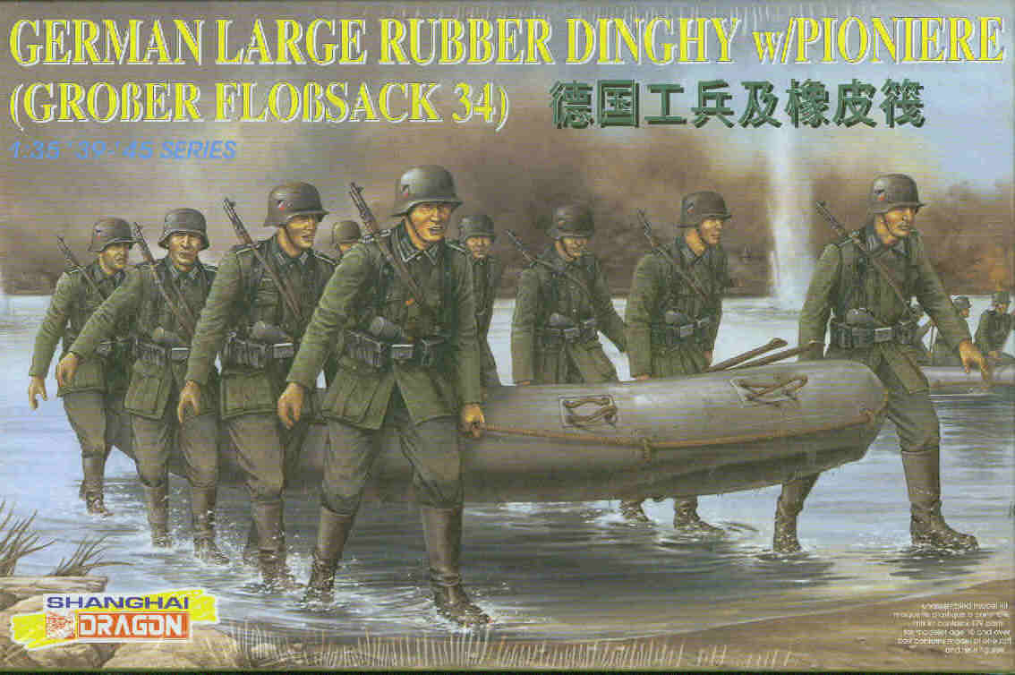 1/35 German Large Rubber Dinghy w/ Pionere (Grober Flobsack 34) - Click Image to Close