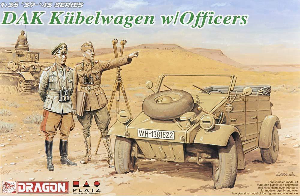 1/35 DAK Kubelwagen w/Officers - Click Image to Close