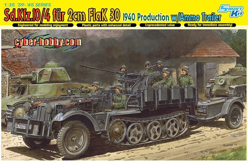 1/35 Sd.Kfz.10/4 fur 2cm FlaK 30, 1940 w/Ammo Trailer - Click Image to Close