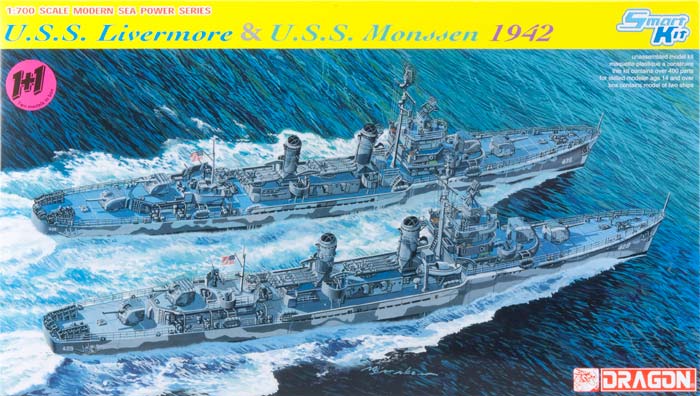1/700 USS Destroyer DD-429 Livermore & DD-436 Monssen 1942 - Click Image to Close