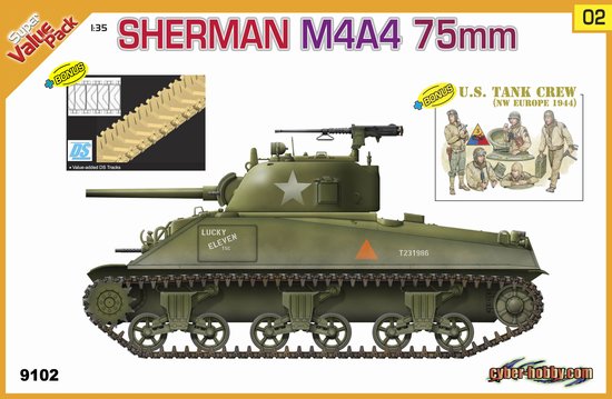 1/35 Sherman M4A4 75mm w/ DS Track and Figures - Click Image to Close