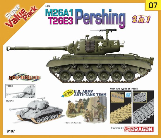 1/35 M26A1/T26E3 Pershing w/ US Army Anti-Tank Team & DS Tracks - Click Image to Close