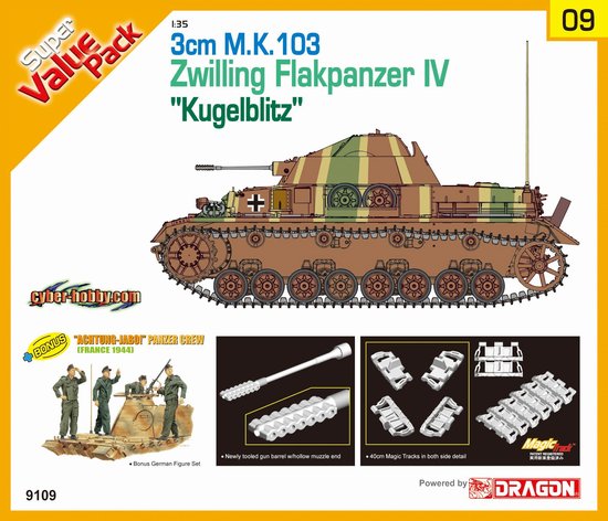 1/35 3cm M.K.103 Zwilling Flakpanzer IV "Kugelblitz" w/ Crew - Click Image to Close