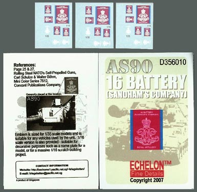 1/35 16 Battery Emblem (Sandham's Company) for AS-90 - Click Image to Close