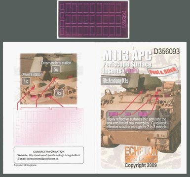 1/35 M113 APC Periscope Surface Inserts - Pink (fits Academy) - Click Image to Close