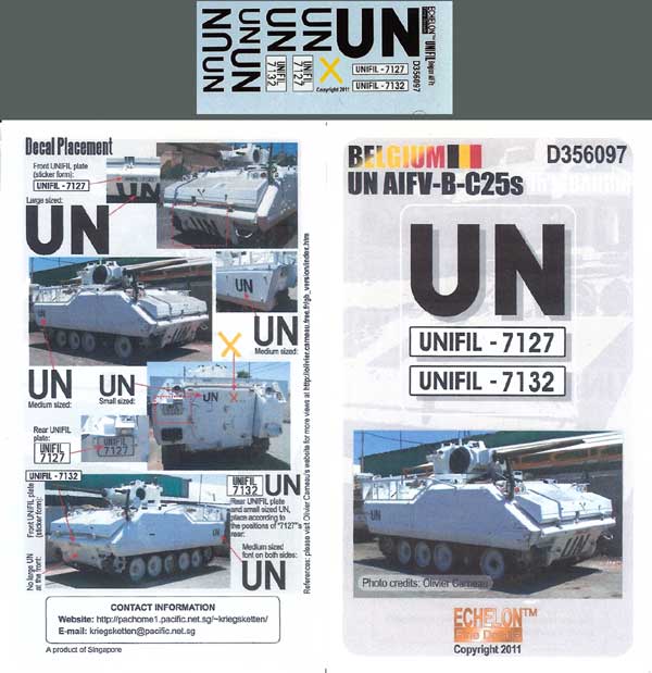 1/35 Belgium UN AIFV-B-C25s in Lebanon - Click Image to Close