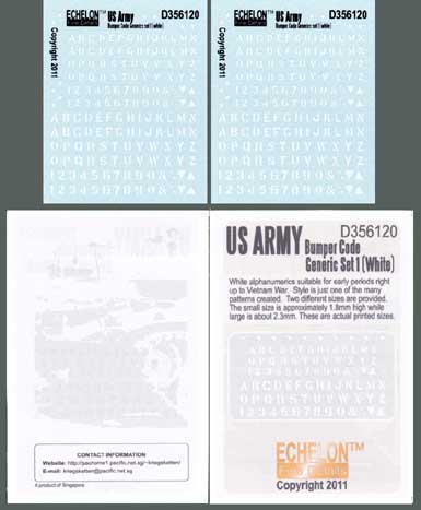 1/35 US Army Bumper Code Generic #1 (White) - Click Image to Close