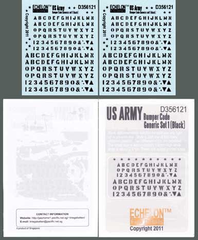 1/35 US Army Bumper Code Generic #1 (Black) - Click Image to Close