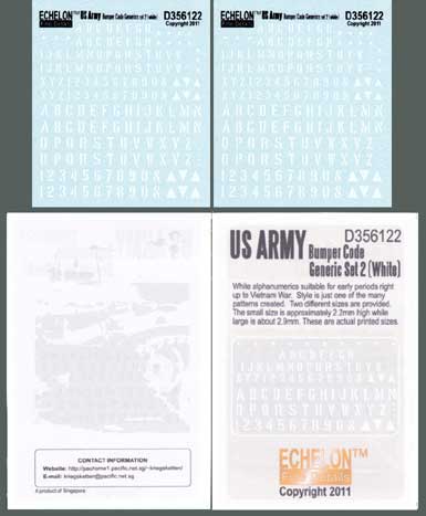 1/35 US Army Bumper Code Generic Set 2 (White) - Click Image to Close