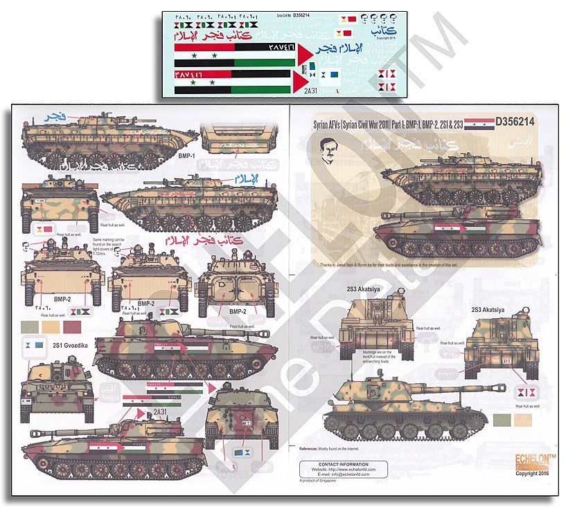 1/35 Syrian AFVs (Syrian Civil War 2011) Pt.1, BMP-1/2, 2S1, 2S3 - Click Image to Close