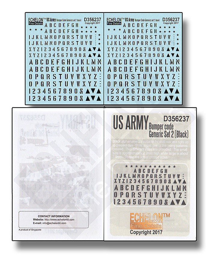 1/35 US Army Bumper Code Generic Set.2 (Black) - Click Image to Close