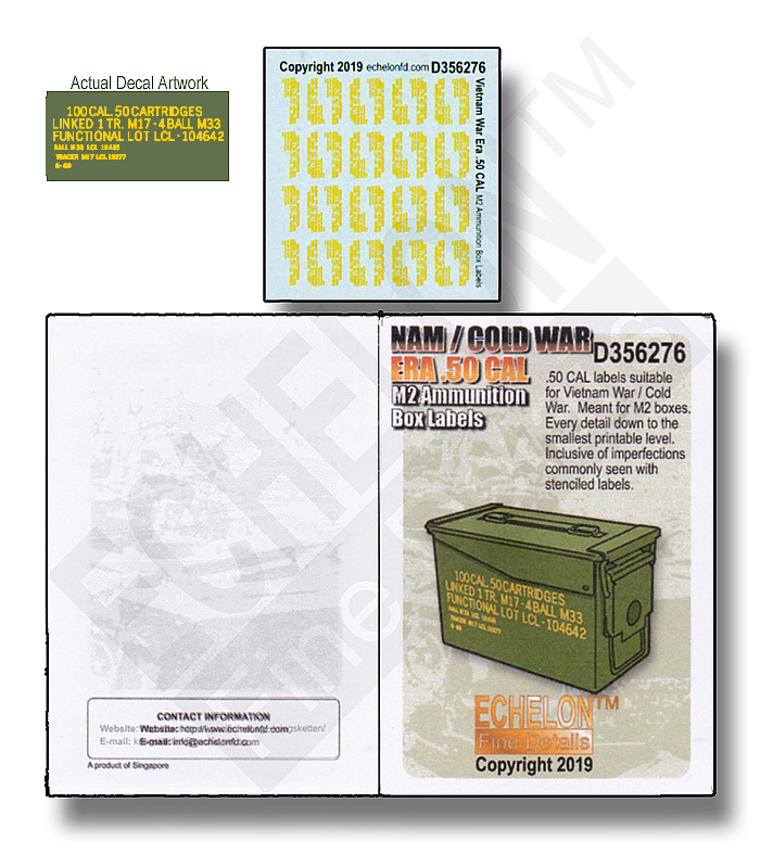 1/35 Vietnam/Cold War era Cal.50 M2 Ammo Box Labels - Click Image to Close