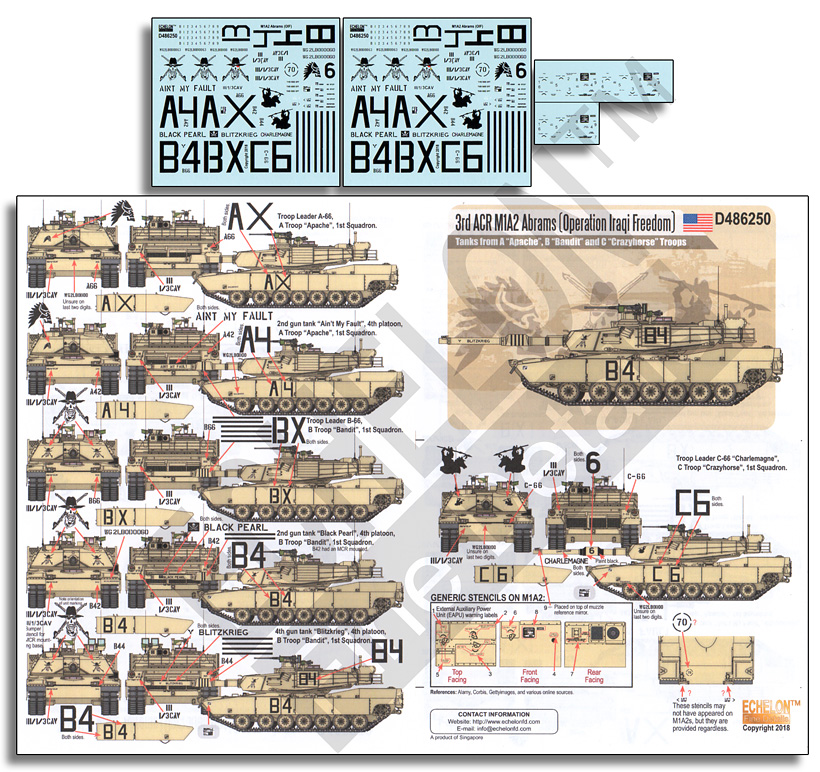 1/48 US M1A2 Abrams (OIF), 3rd Armored Cavalry Regiment - Click Image to Close