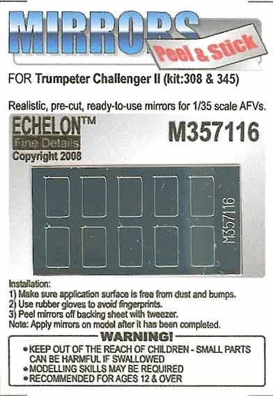 1/35 British Challenger II MBT Mirrors for Trumpeter - Click Image to Close
