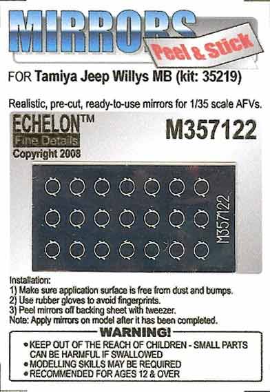 1/35 Jeep Willys MB Mirrors for Tamiya - Click Image to Close