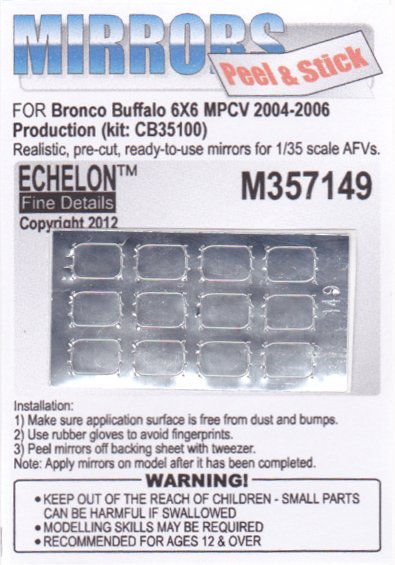 1/35 Buffalo 6X6 MPCV 2004-2006 Production Mirrors for Bronco - Click Image to Close