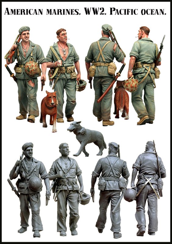 1/35 WWII US Marines, Pacific Ocean - Click Image to Close