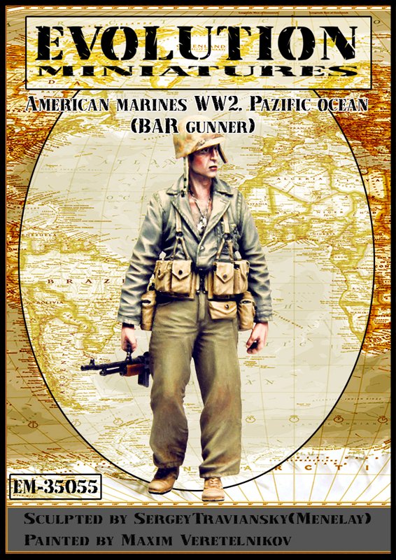 1/35 WWII US Marine BAR Gunner, Pacific Ocean - Click Image to Close