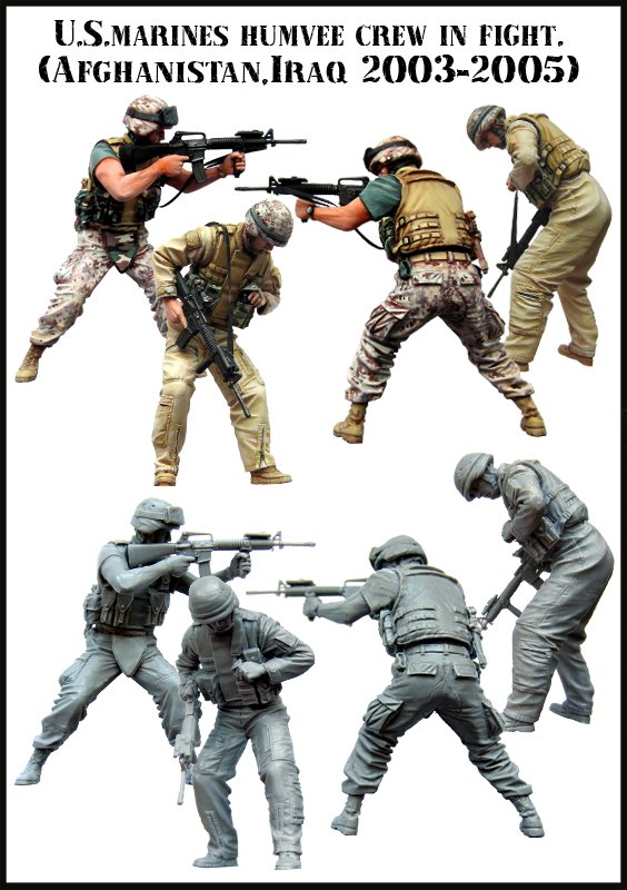 1/35 US Marines Humvee Crew in Fight, Afghanistan & Iraq 2003-05 - Click Image to Close