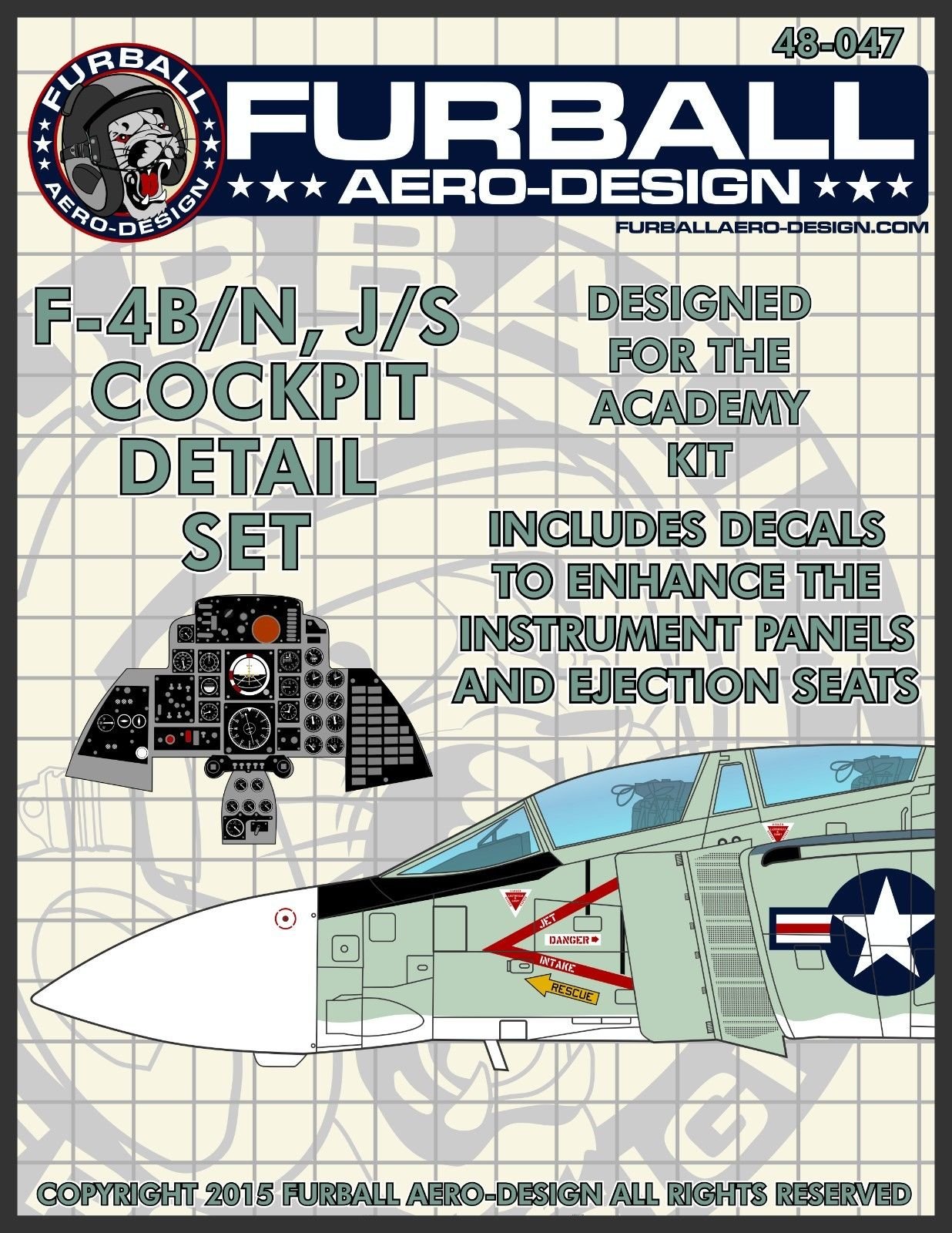 1/48 F-4B/N, J/S Phantom II Cockpit Detail Set for Academy - Click Image to Close