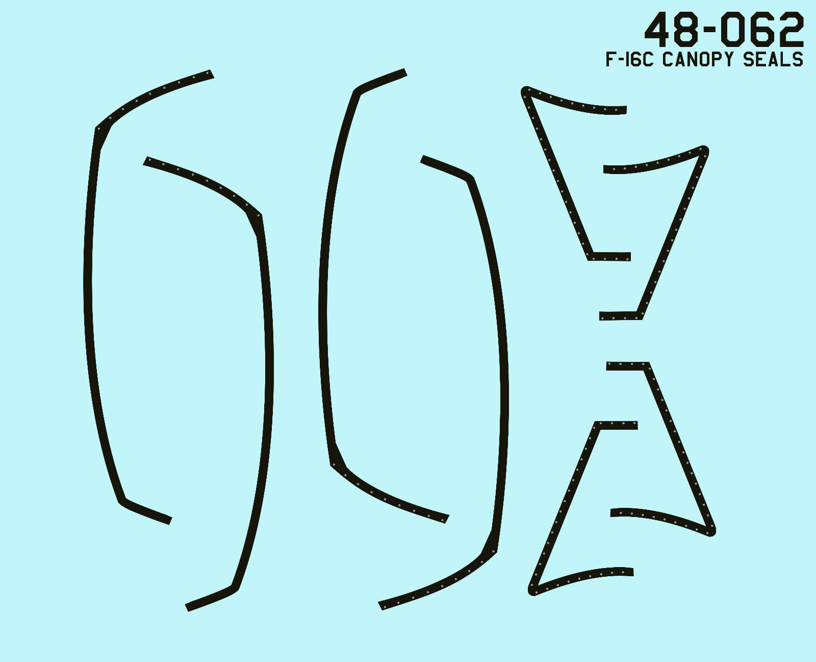 1/48 F-16C Fighting Falcon Canopy Seals for Tamiya - Click Image to Close