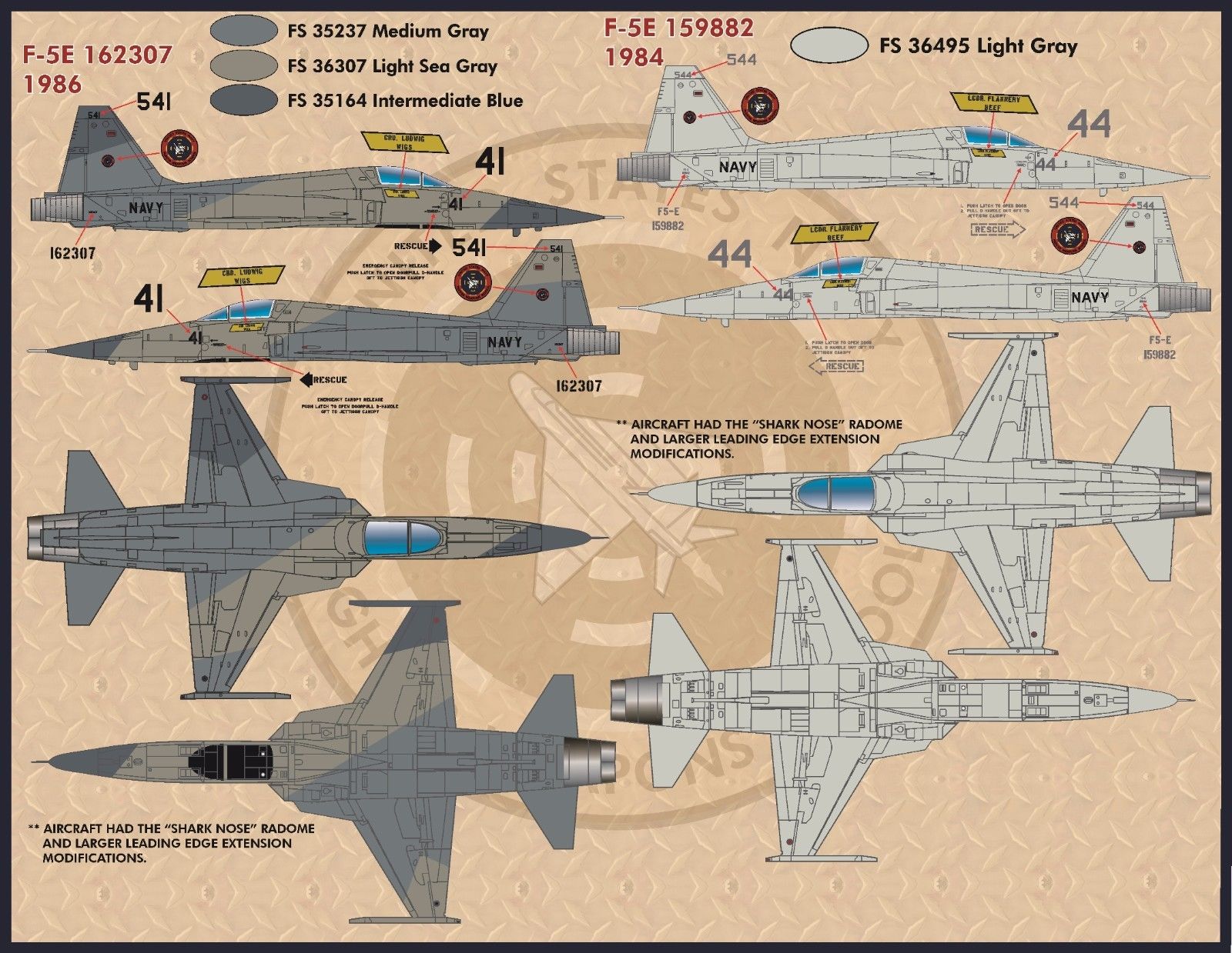 1/72 F-5E/F Tiger II & T-38 Talon, Top Gun Tigers & Talons - Click Image to Close