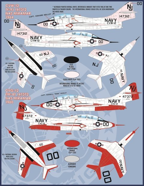 1/48 F9F-8T & TF-9J Cougar Trainer CAGs, Air Wing All Stars - Click Image to Close