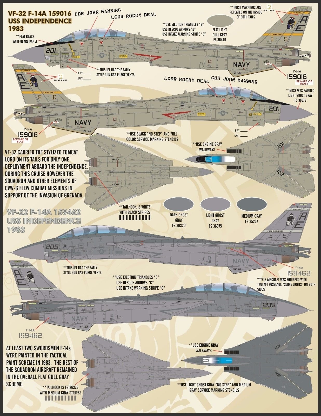 1/48 F-14A Tomcat, Colors & Markings Part.1 - Click Image to Close