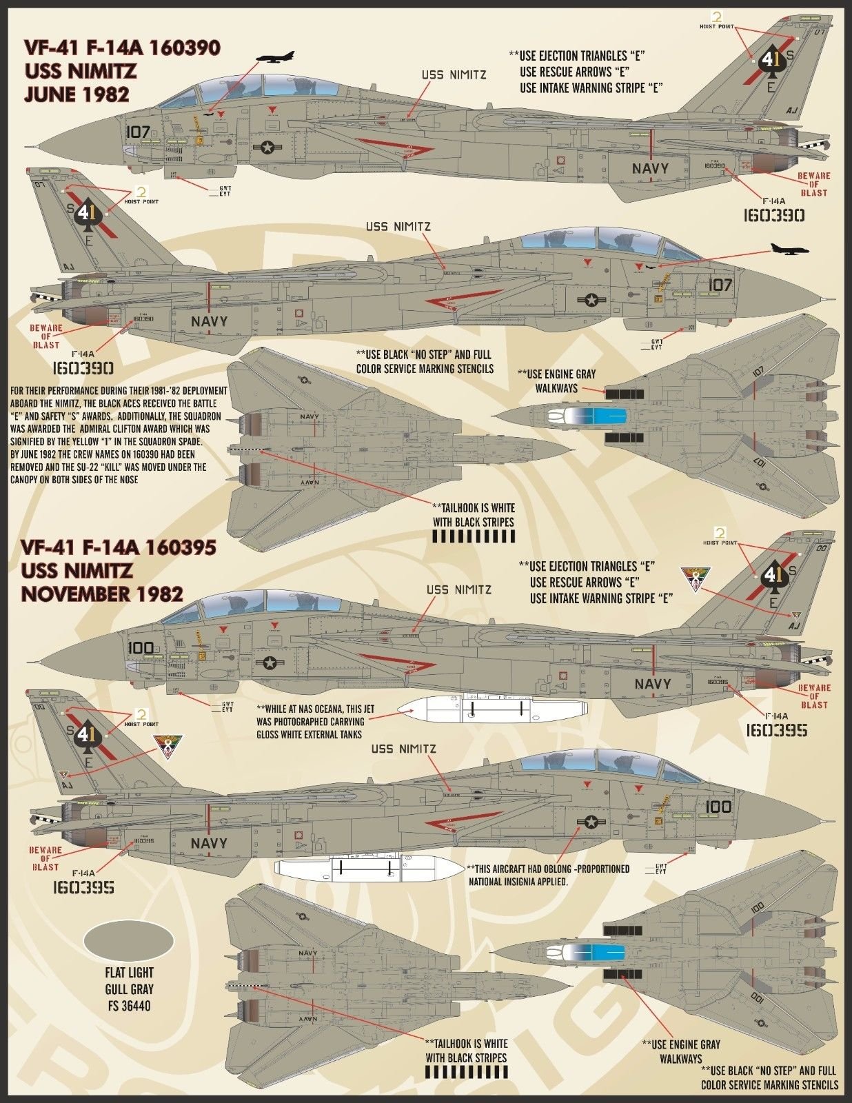 1/48 F-14A Tomcat, Colors & Markings Part.1 - Click Image to Close