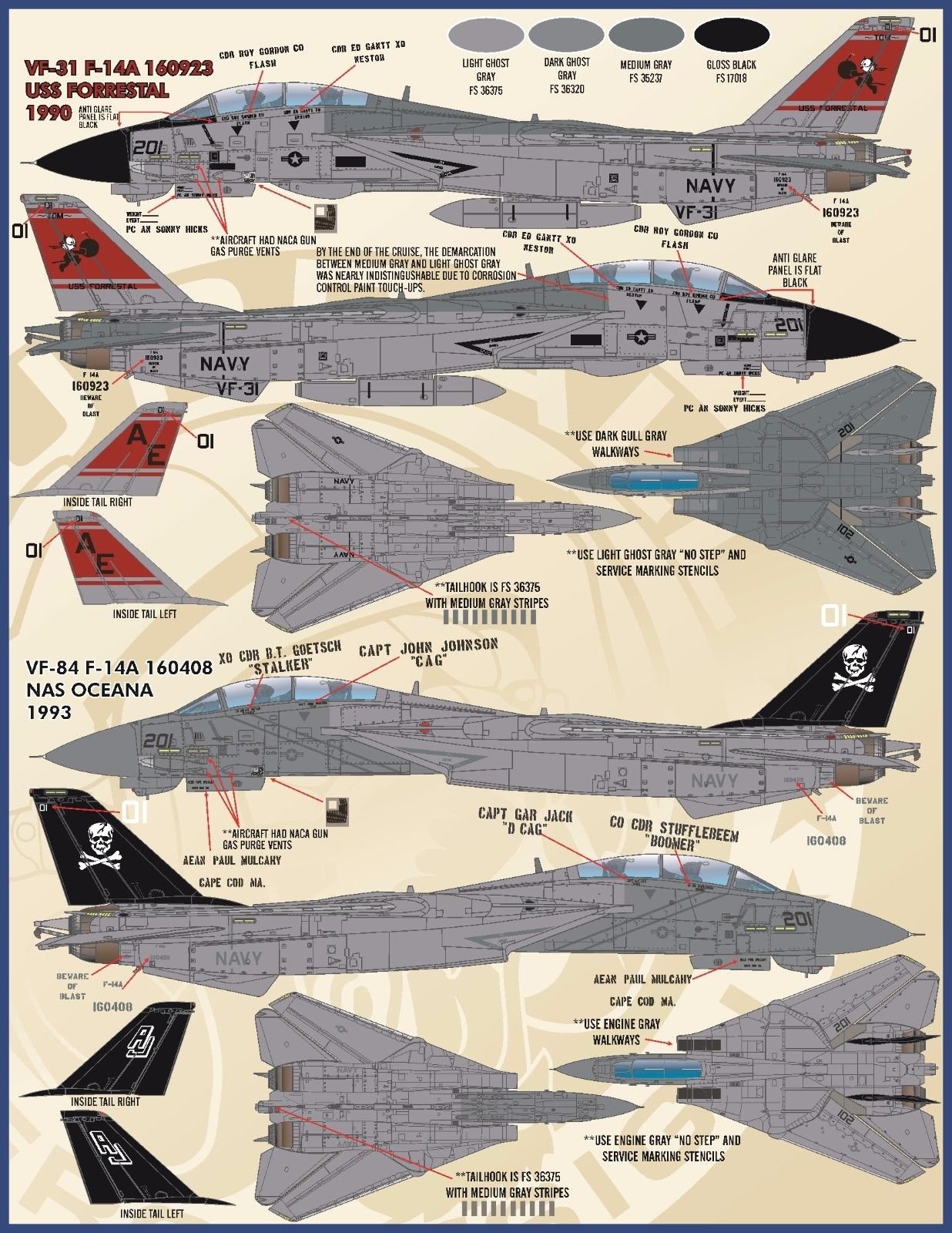 1/48 F-14A/B Tomcat, Colors & Markings Part.2 - Click Image to Close
