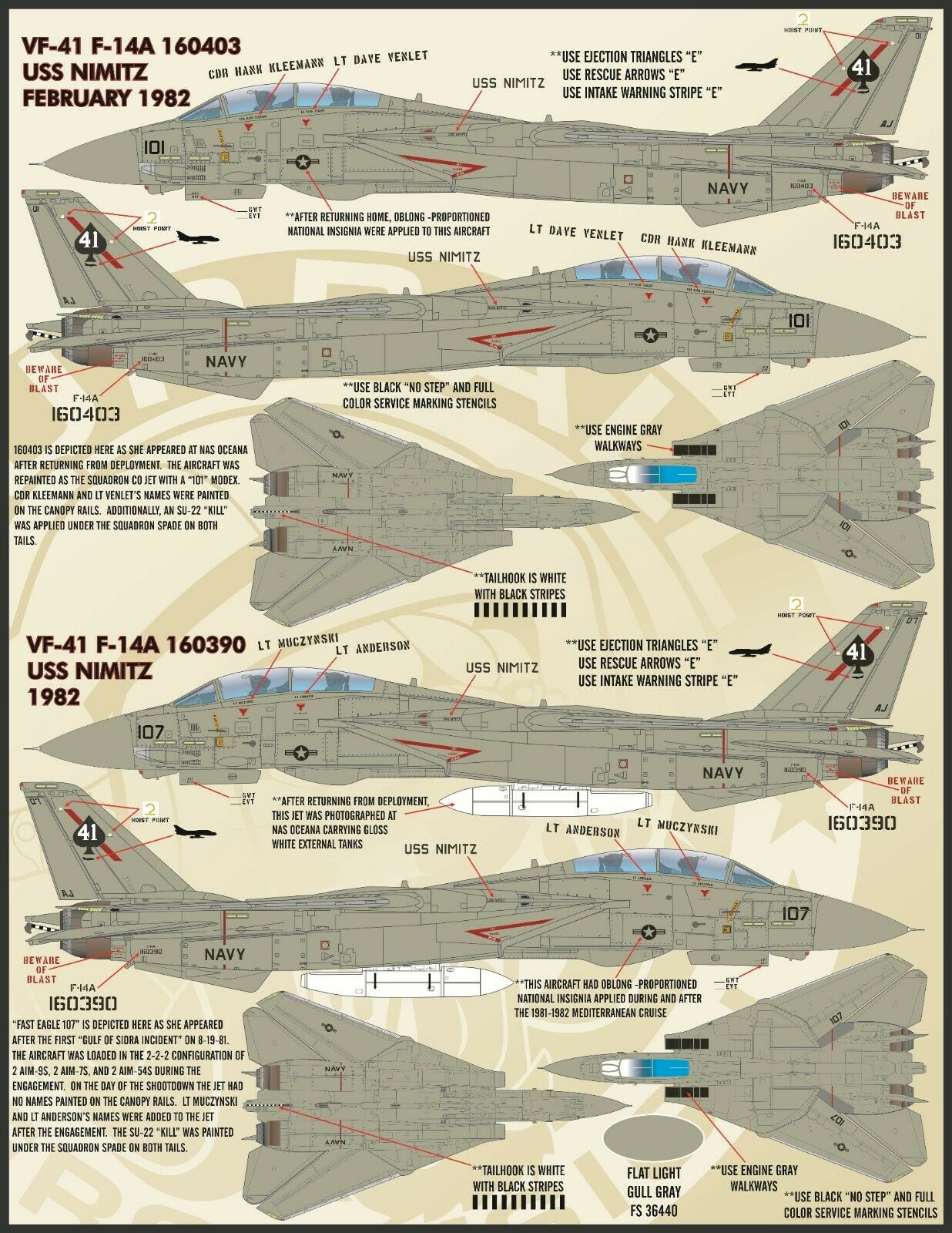 1/72 F-14A Tomcat, Colors & Markings Part.1 - Click Image to Close