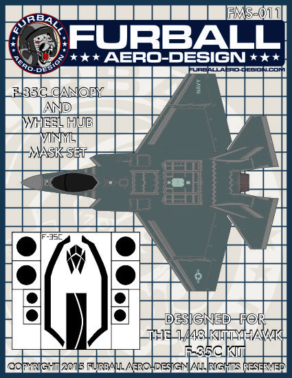 1/48 F-35C Lightning II Vinyl Mask Set for Kitty Hawk - Click Image to Close