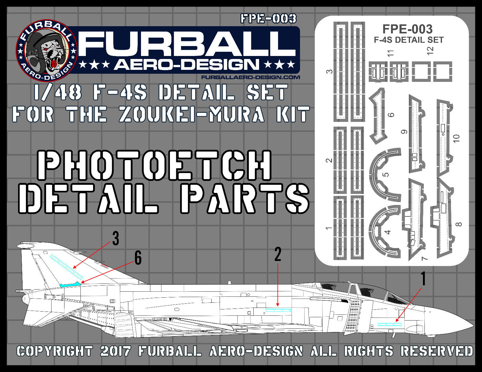 1/48 F-4S Canopy & Airframe Detail Set for Zoukei Mura - Click Image to Close