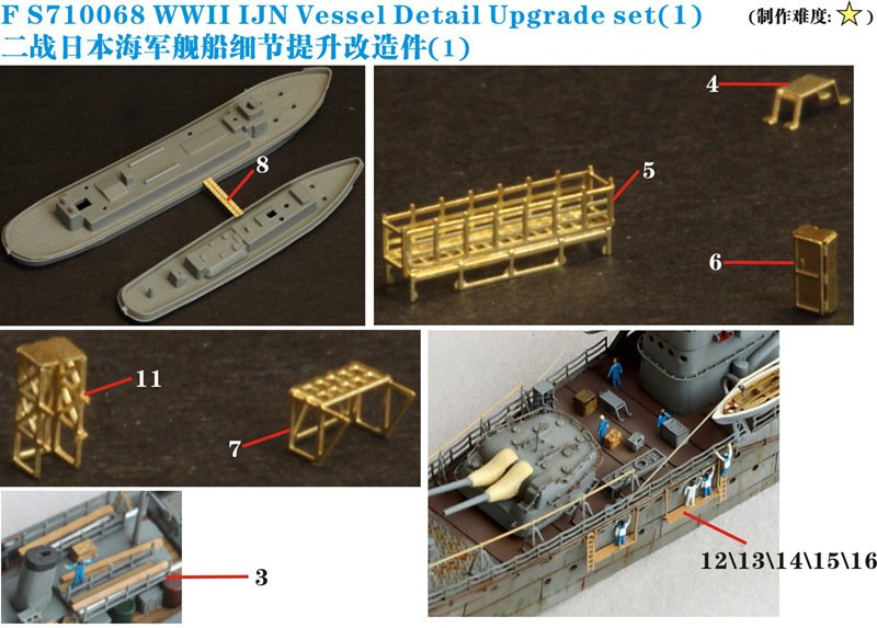 1/700 WWII IJN Vessel Detail Upgrade Set #1 - Click Image to Close