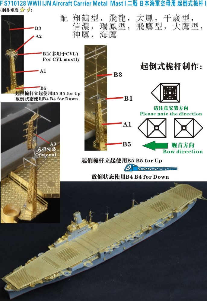 1/700 WWII IJN Aircraft Carrier Main Mast #1 - Click Image to Close
