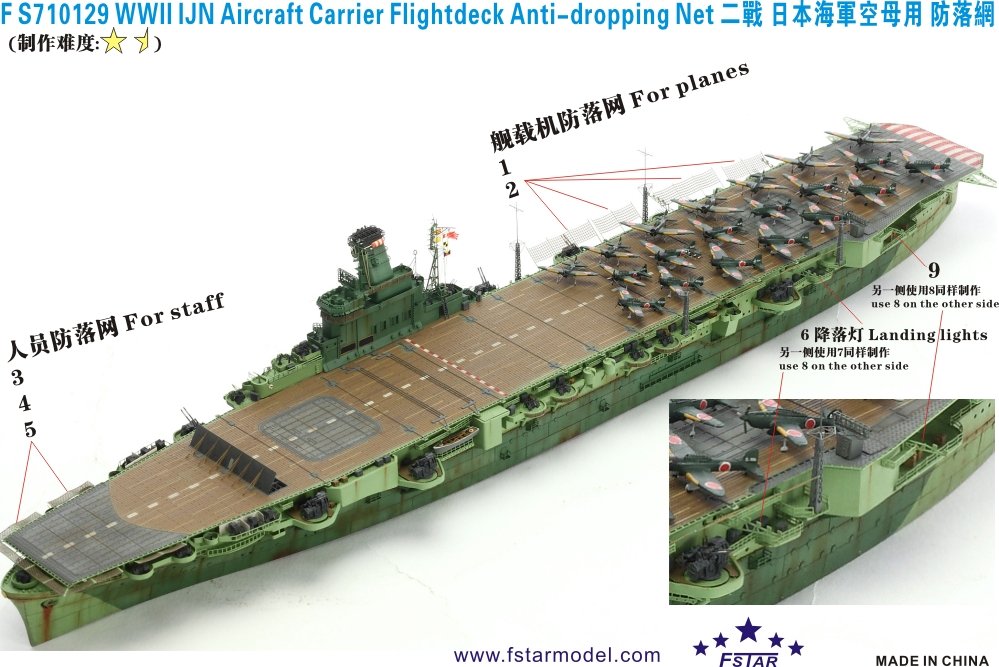 1/700 WWII IJN Aircraft Carrier Flight Deck Anti-Dropping Net - Click Image to Close
