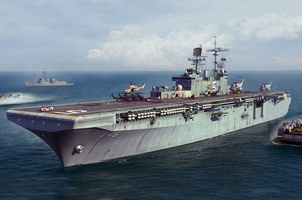 1/700 USS Bataan LHD-5, Wasp Class Amphibious Assault Ship - Click Image to Close