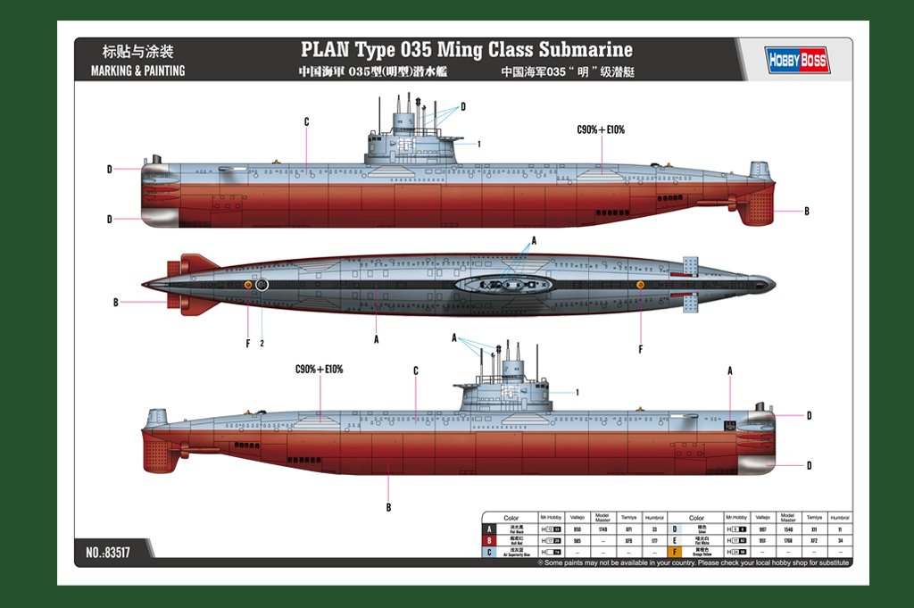 1/350 Chinese PLAN Type 035 Ming Class Submarine - Click Image to Close
