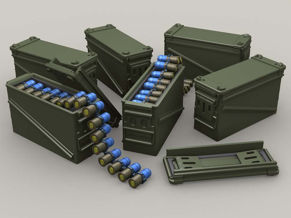 1/35 PA120 40mm 32R Ammo Can Set (12 pcs) - Click Image to Close
