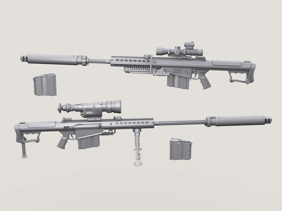 1/35 Barrett M107 Sniper Rifle w/QDL Supressor Set - Click Image to Close