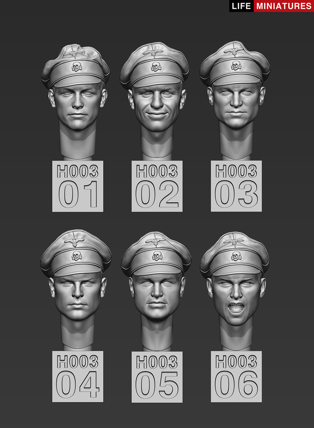 1/35 WWII German Heads Set #3 - Click Image to Close