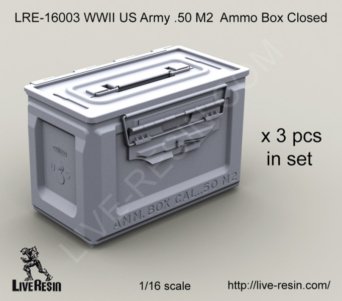 1/16 WWII US Army Cal.50 M2 Ammunition Ammo Box Closed - Click Image to Close