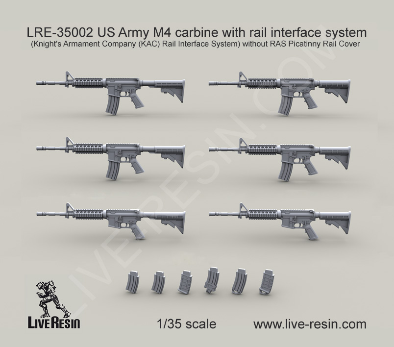 1/35 US Army M4 Carbine with Rail Interface System #2 - Click Image to Close