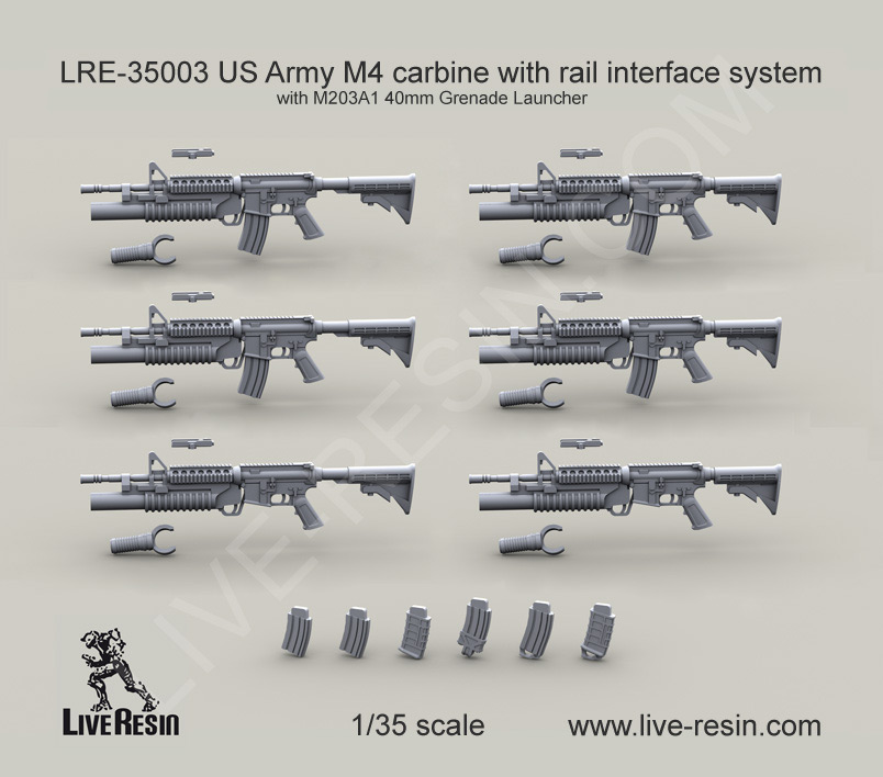 1/35 US Army M4 Carbine with M203A1 40mm Grenade Launcher - Click Image to Close